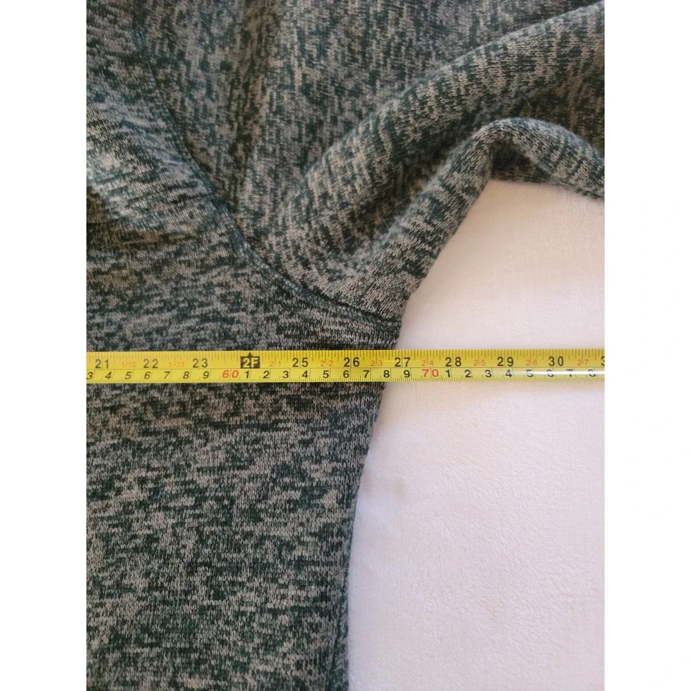 Eddie Bauer Mens‎ XL Green Marled Quarter Zip Fleece Pullover Sweater Jacket